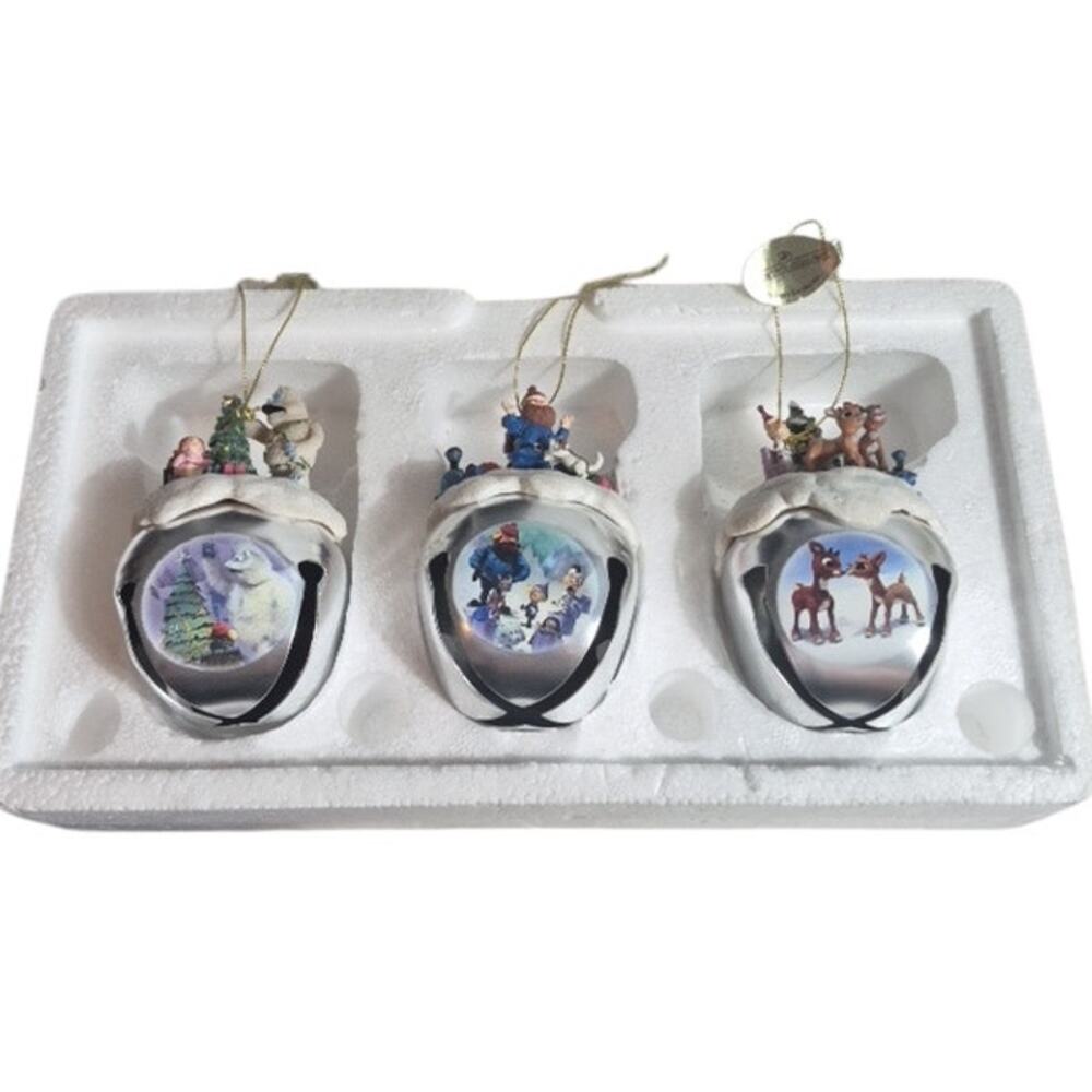 Ashton Drake Rudolph the Red Nosed Reindeer Sleigh Bell Ornament Set of 3